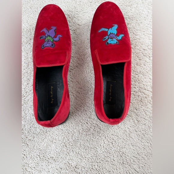 May Anthony Mens Red Velvet Deadhead Grateful Dead Marching Bears Sz 13 - Picture 5 of 9